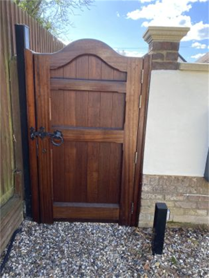 Iroko hardwood pedestrian gate